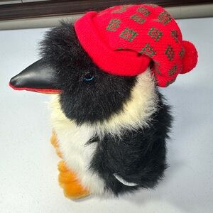 Vintage Perry Penguin Plush Christmas Stuffed Animal Toy 1990 Commonwealth